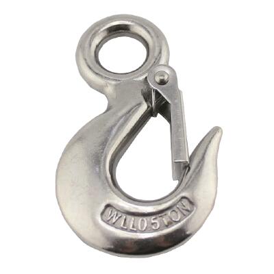 STAINLESS STEEL EYE HOIST HOOK WITH LATCH